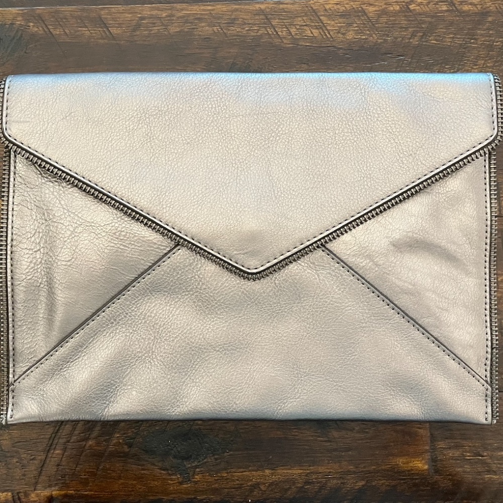 Rebecca Minkoff Gunmetal Envelope Clutch Bag